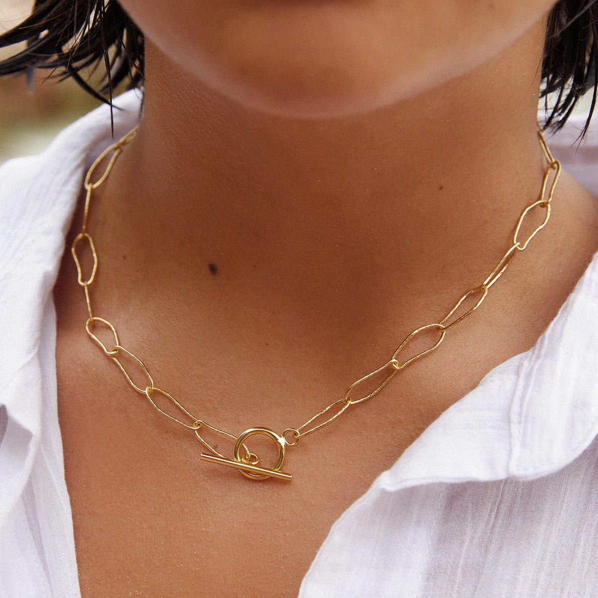 Amica Gliederkette mit Knebelverschluss – 18K vergoldet