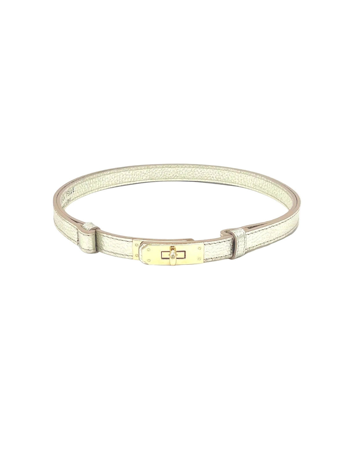 Verstellbarer Echtledergürtel Metallic Silber | Made in Italy