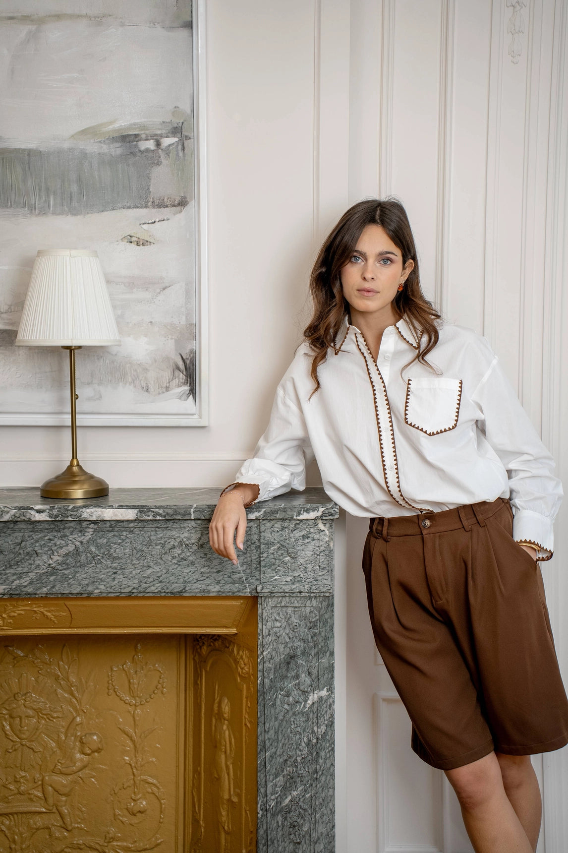 High-Waist-Bermuda Agnes mit Bundfalten