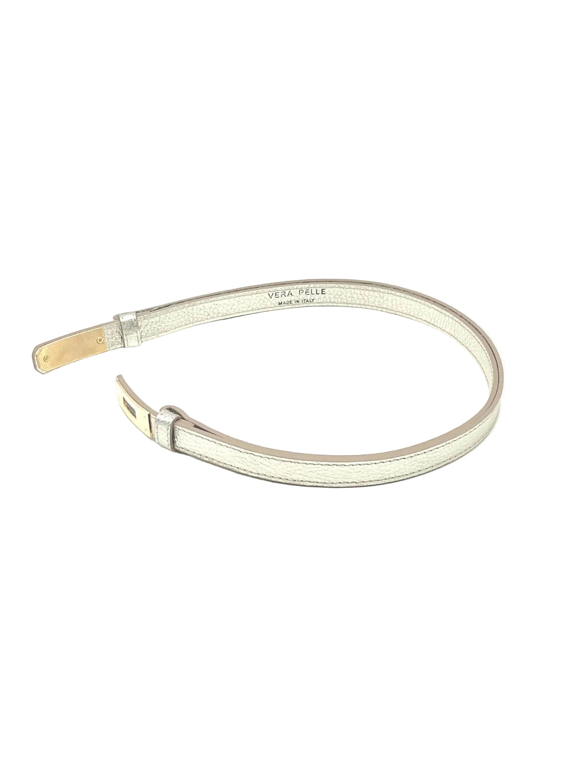 Verstellbarer Echtledergürtel Metallic Silber | Made in Italy