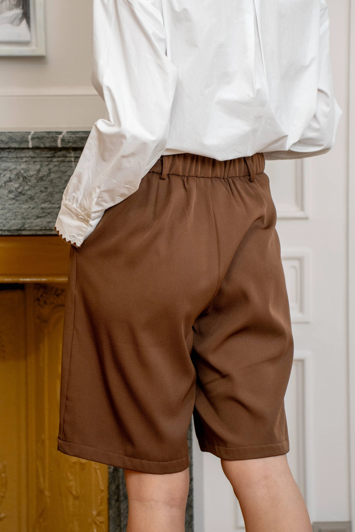 High-Waist-Bermuda Agnes mit Bundfalten
