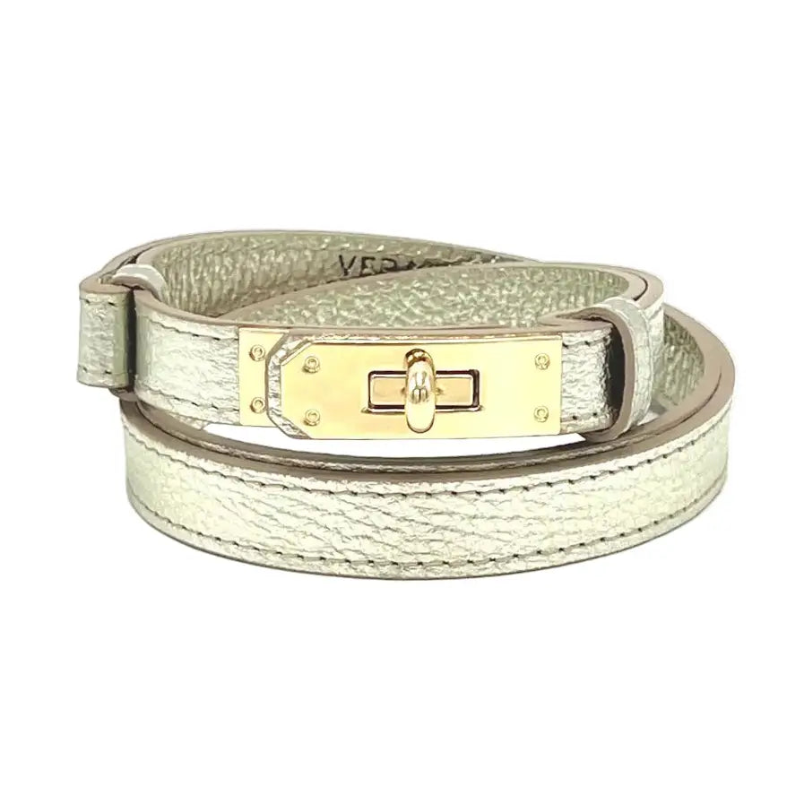 Verstellbarer Echtledergürtel Metallic Silber | Made in Italy