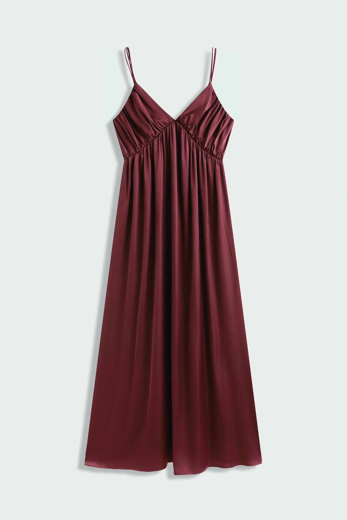 Outlet-Maxikleid Celina aus Satin in Rost